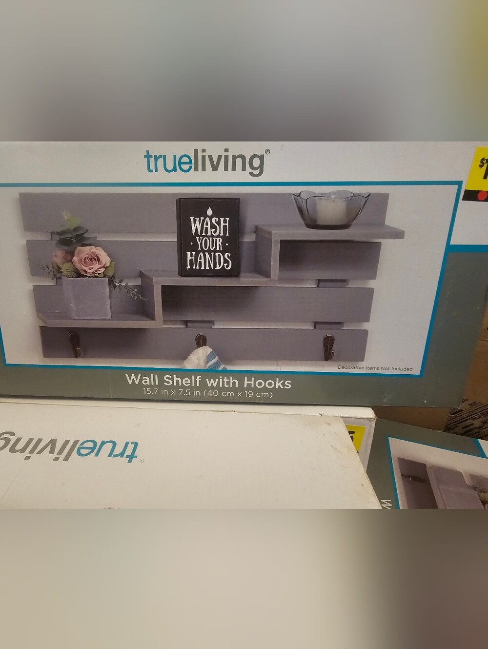 Rustic Wall Shelf with Hooks